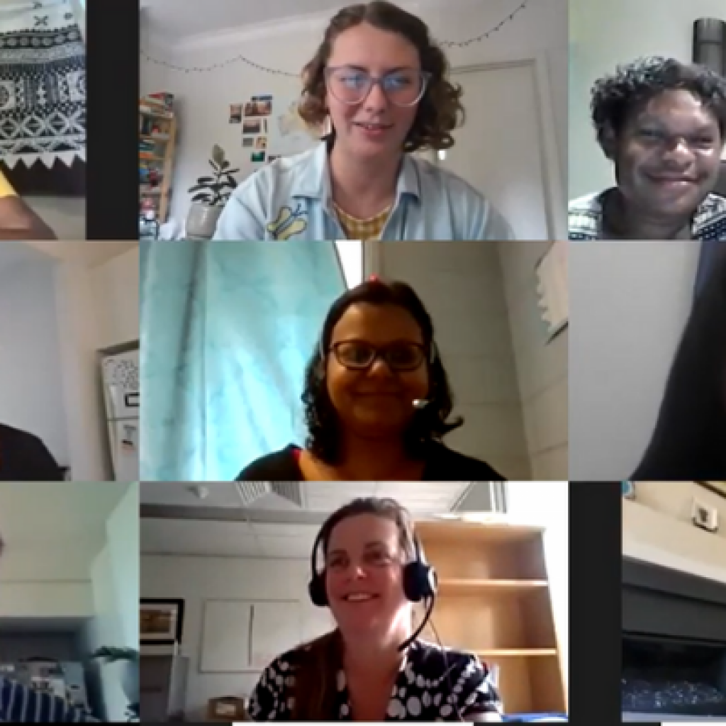 Zoom call with young women leaders from around the world