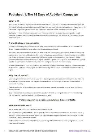 Accessible 16 Days Campaign fact sheet cover