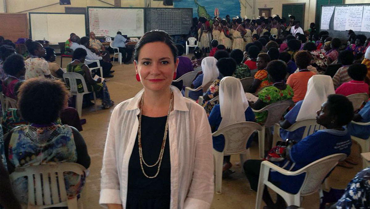 Bettina Baldeschi, IWDA's CEO, at the 2018 Bougainville Women Human Rights Defenders Forum.