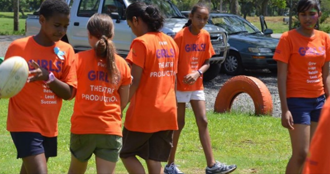 Image of young women in Fiji playing sport