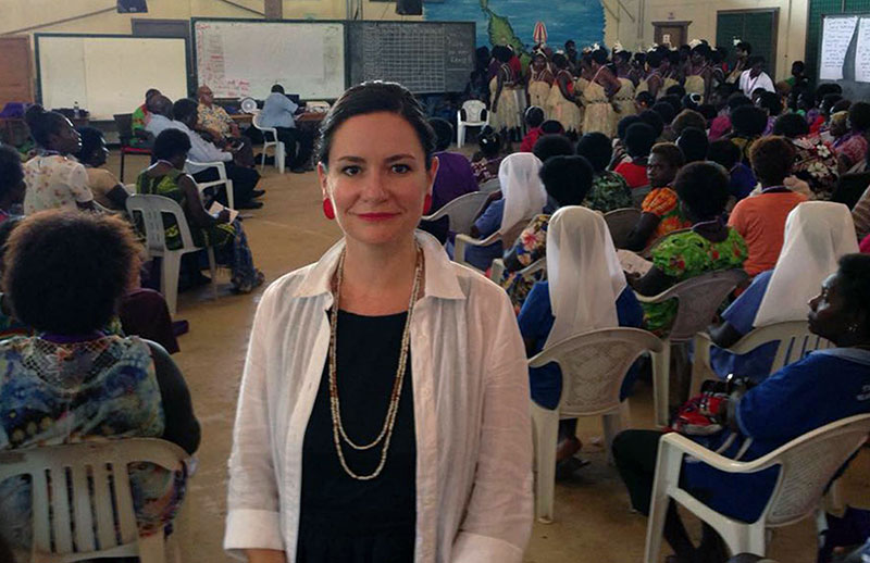 Bettina Baldeschi, IWDA's CEO, at the 2018 Bougainville Women Human Rights Defenders Forum.