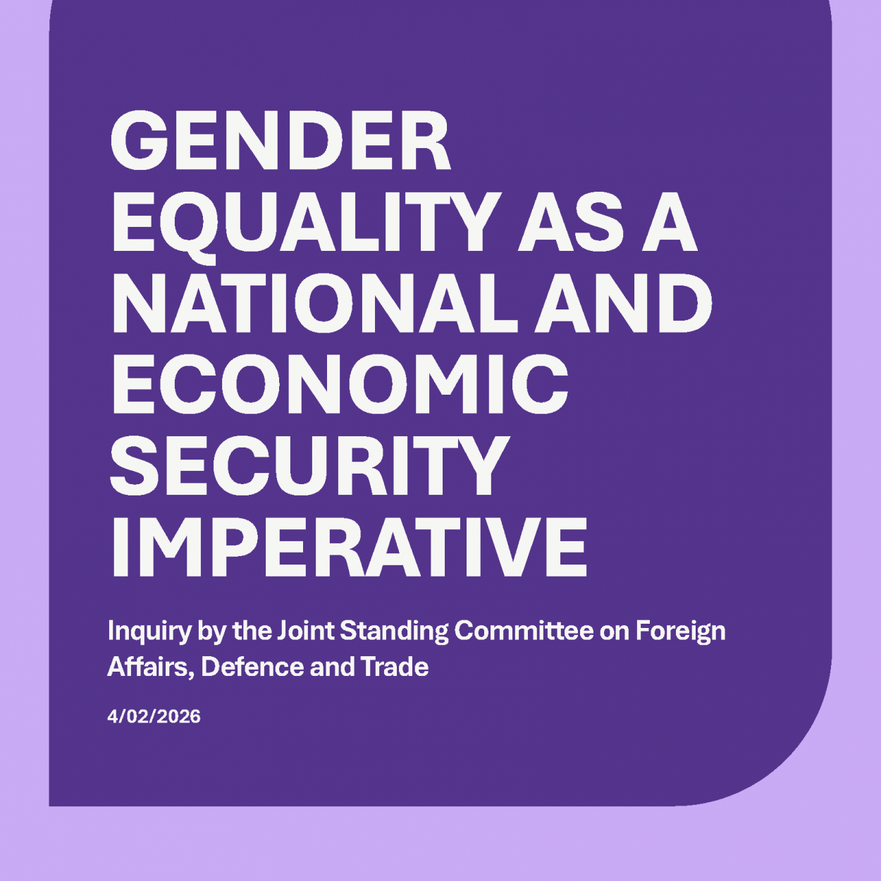 IWDA Gender National Security Submission 2026 Cover page