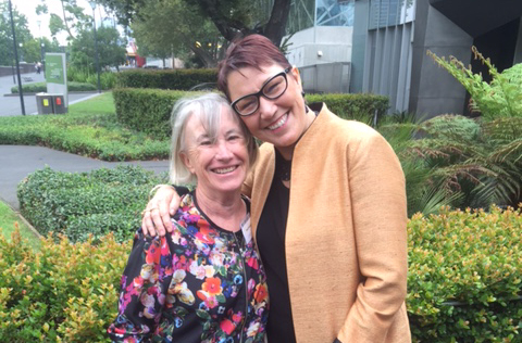 IWDA CEO Joanna Hayter with IWDA Founder and fellow Victorian Honour Roll Inductee (2011) Wendy Poussard Photo: Lauren Coutts