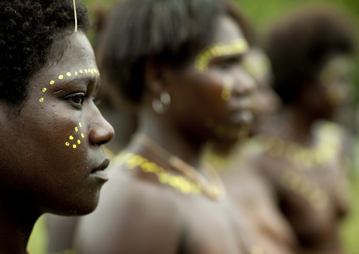 Woman From Autonomous Region Of Bougainville In Traditional Clothes, Papua New Guinea. Photo: Eric Lafforgue