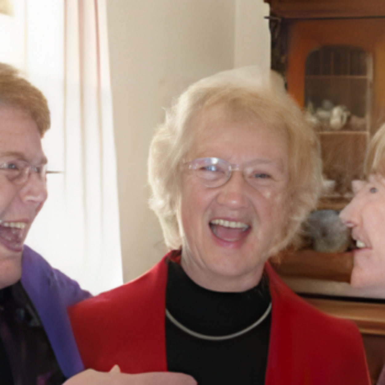 Ruth Pfanner smiles with her IWDA co-founders Wendy Poussard and Wendy Rose