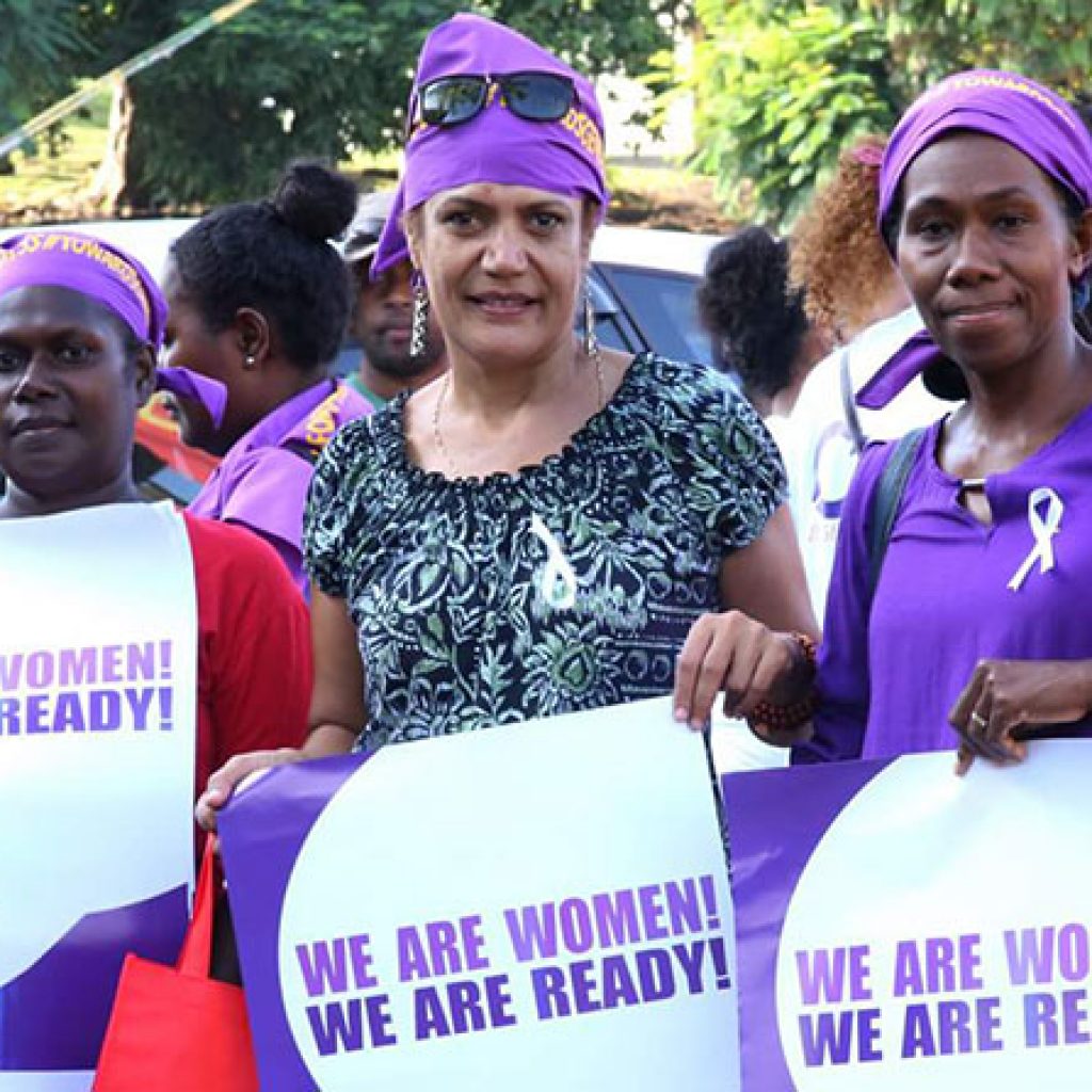 Women’s Rights Action Movement, Solomon Islands, marching with Our Voice on International Women’s Day 2018