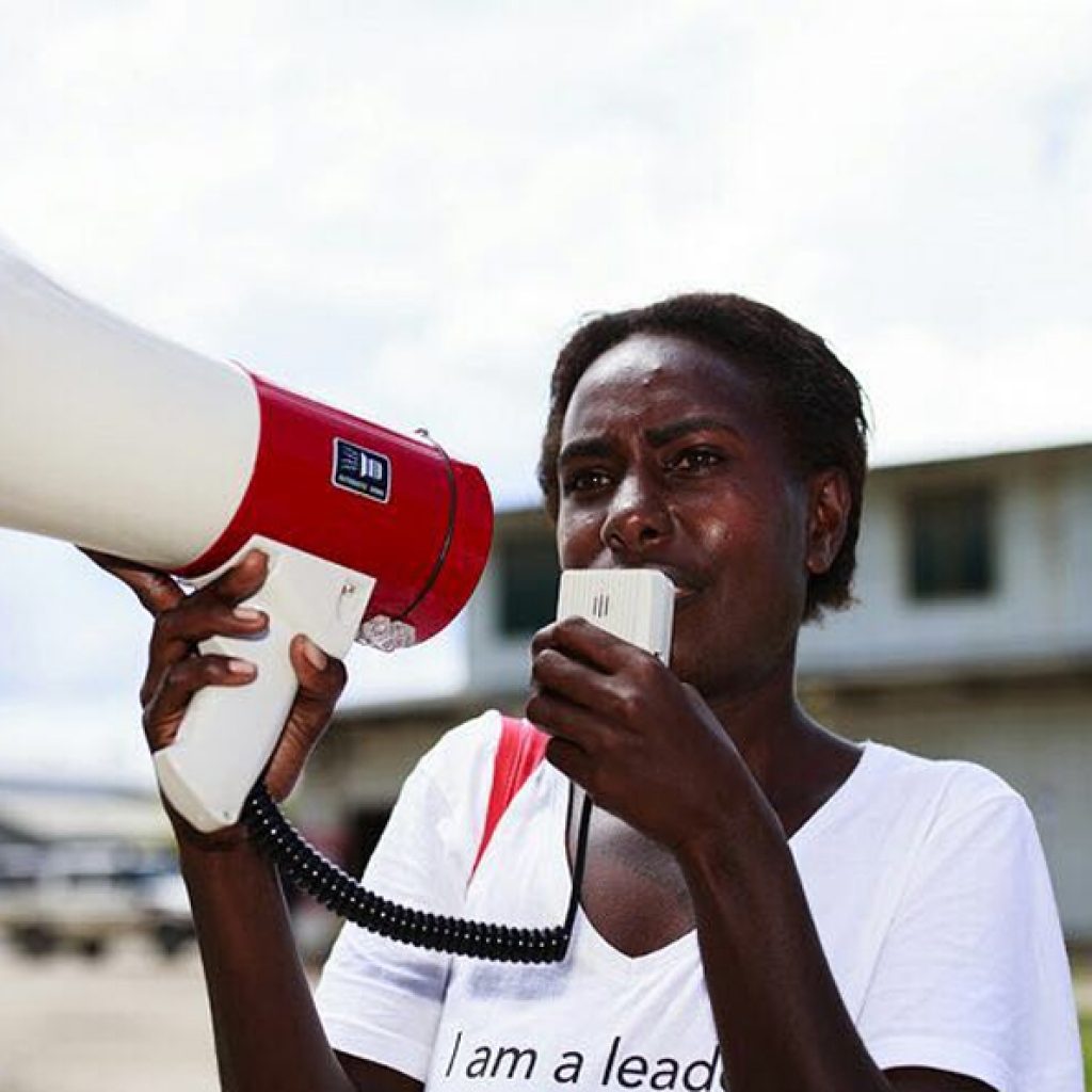 A participant in Bougainville Women's Federation's Young Women's Leadership forum in Bougainville. Photo: Harjono Djoyobisono/IWDA