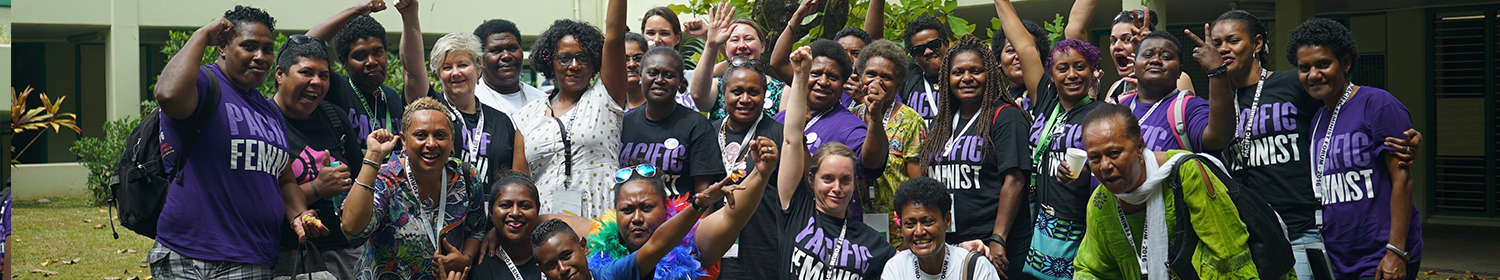 Image of women in Fiji looking at camera during Pacific feminist forum