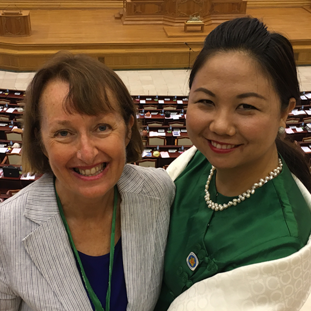 Judith Graley and Nan Moe at Parliament. Photo: Jen Clark