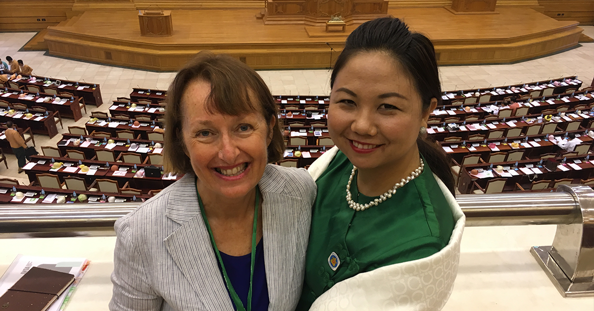 Judith Graley and Nan Moe at Parliament. Photo: Jen Clark