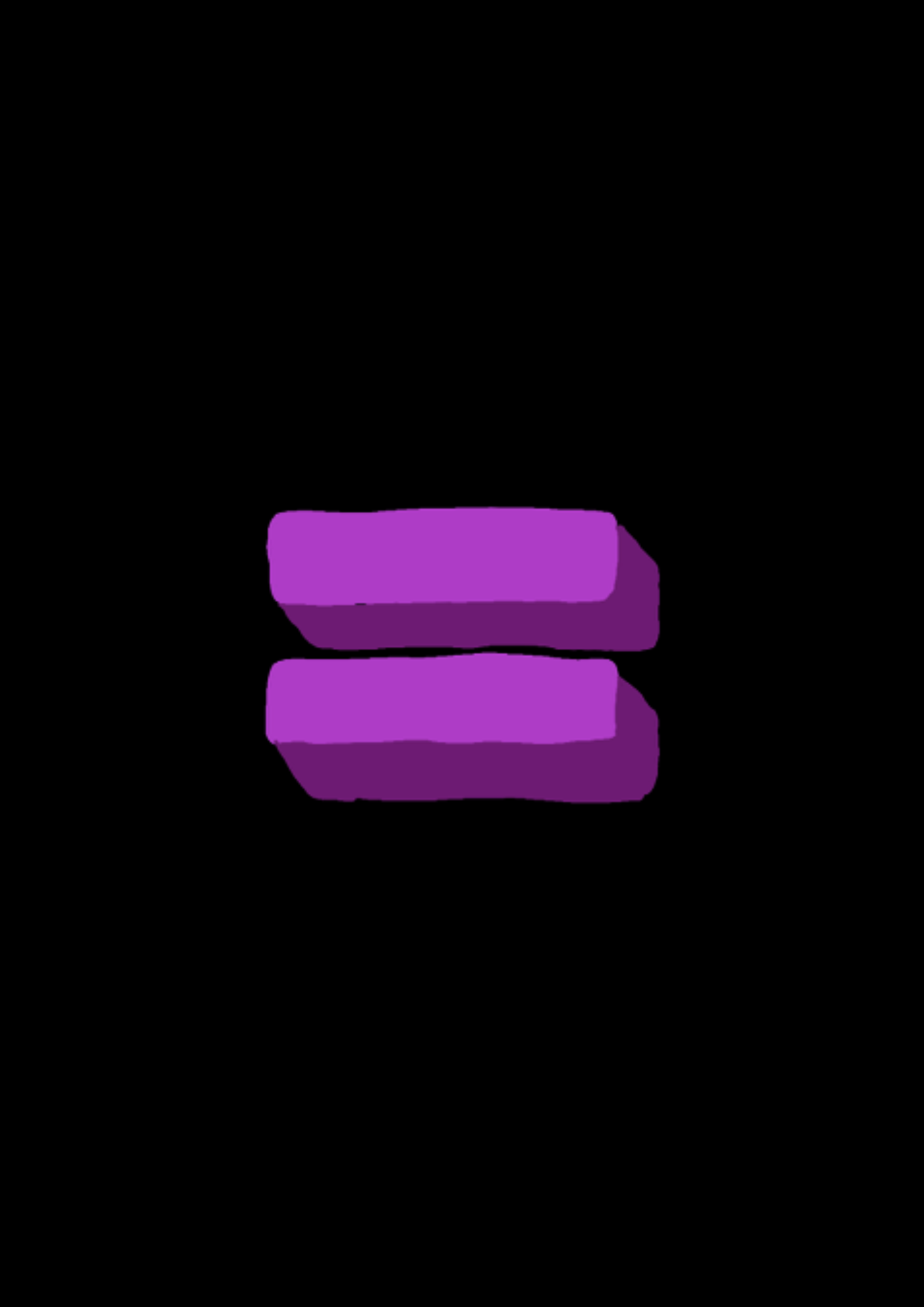 -A 3D purple equals sign