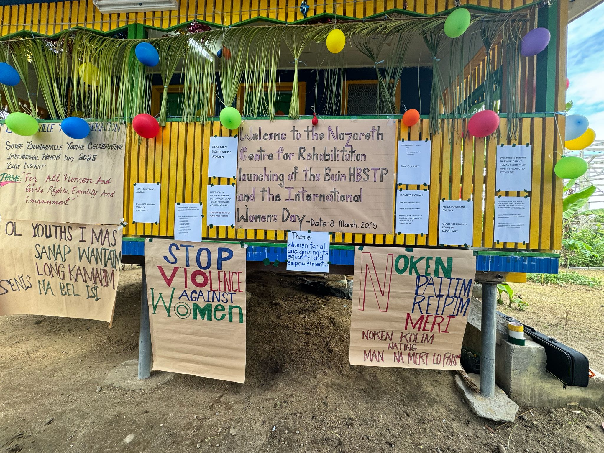 Signs displayed at the opening of Nazareth Centre for Rehabilitation's new Men's Hub.