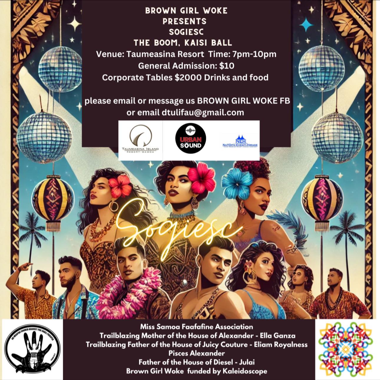 A poster advertising Brown Girl Woke's Ballroom Ball.