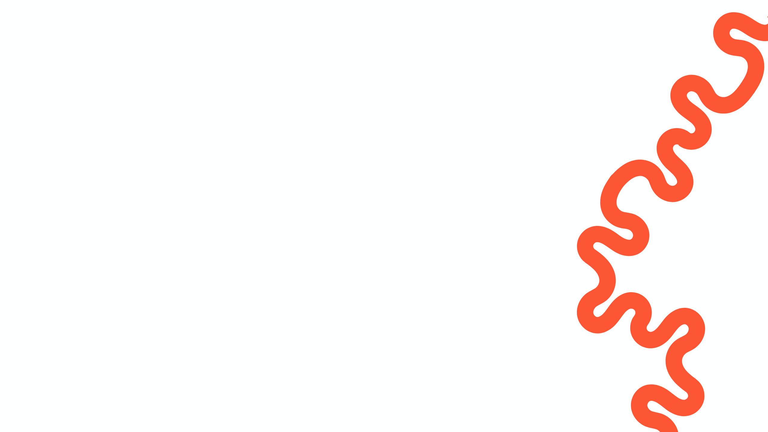 White background with a orange squiggle