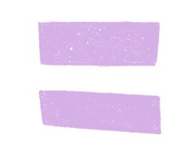 Hand drawn purple equals sing